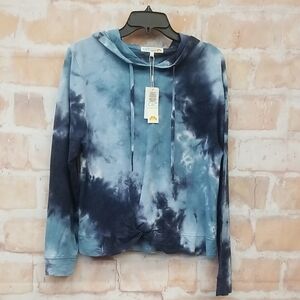 NWT Womens C&C California Blue Tie-Dye Pullover Size Large